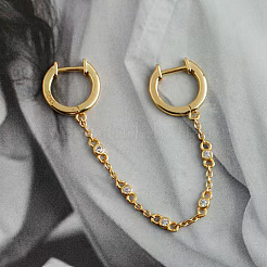 S925 Silver Chain Ear Hoop Unisex Creative Trendy Earrings&nbsp;MC5982-1
