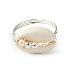 Natural Cowrie Shell Finger Rings&nbsp;RJEW-TA00171