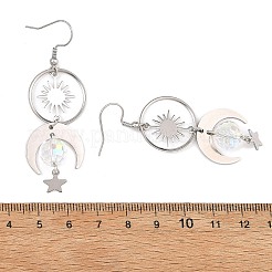 Celestial Brass & 304 Stainless Steel Dangle Drop Earrings for Women&nbsp;EJEW-JE07345-02