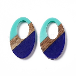 Opaque Resin & Walnut Wood Pendants&nbsp;RESI-M027-02A