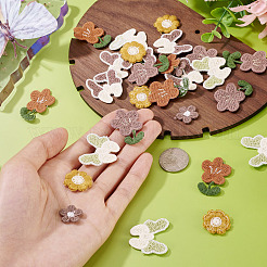 30Pcs 6 Styles Flower Computerized Embroidery Cloth Iron On Patches&nbsp;PATC-TA0001-36B