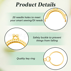 10Pcs 2 Colors Iron Bag Kiss Lock Frames with Key Rings&nbsp;KEYC-BBC0001-21