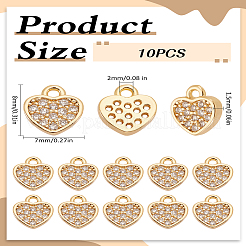 10Pcs Brass Micro Pave Clear Cubic Zirconia Charms&nbsp;KK-LP0001-86