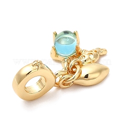 Brass Micro Pave Cubic Zirconia Pendants&nbsp;KK-D027-06G