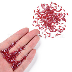 Transparent Colours Luster Glass Bugle Beads&nbsp;SEED-N005-001-A06