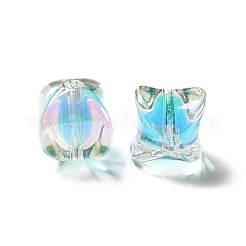 Two Tone UV Plating Rainbow Iridescent Acrylic Beads&nbsp;TACR-D010-04E