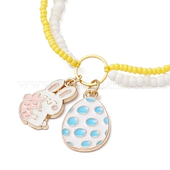Easter Glass Seed Beads Braided Bead Bracelets&nbsp;BJEW-MZ00150-07
