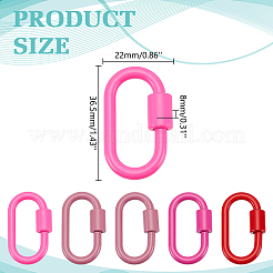 5Pcs 5 Styles Baking Paint Alloy Screw Locking Carabiners&nbsp;FIND-DR0002-40