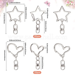 40Pcs 2 Styles Zinc Alloy Spring Gate Rings&nbsp;FIND-SP0004-04E