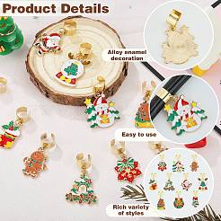 10Pcs Christmas Theme Alloy Enamel Stethoscope Pendant Decorations&nbsp;HJEW-SW00151-12