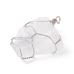 Rough Raw Natural Quartz Crystal & Rose Quartz & Fluorite & Amethyst Wire Warpped Pendants&nbsp;PALLOY-JF01165