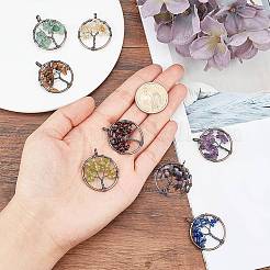 8Pcs 8 Colors Gemstone Pendants&nbsp;G-SC0002-21R