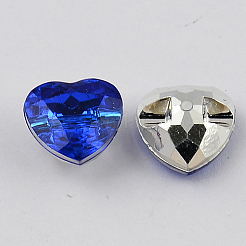 1-Hole Taiwan Acrylic Rhinestone Heart Buttons&nbsp;BUTT-F017-30mm-04
