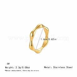 Irregular Wave 304 Stainless Steel Finger Rings for Women&nbsp;ZK2917-1