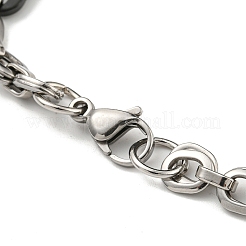 Non-Tarnish Two Tone 201 Stainless Steel Oval Link Chain Bracelet&nbsp;BJEW-B078-37BP