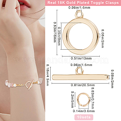 10Pcs Brass Toggle Clasps&nbsp;KK-BBC0013-30B