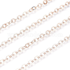 Brass Flat Oval Cable Chains&nbsp;X-CHC025Y-01-RG