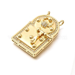 Brass Micro Pave Cubic Zirconia Pendants&nbsp;KK-Z125-26G