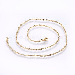 304 Stainless Steel Singapore Chain Necklaces&nbsp;MAK-L015-25D
