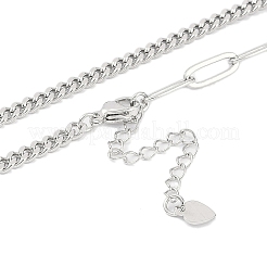 Brass Cuban Link Chain & Paperclip Chain Necklace Making&nbsp;NJEW-U008-08P