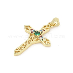 Brass Micro Pave Cubic Zirconia Pendants&nbsp;KK-D317-109G