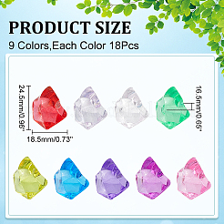 160Pcs 9 Colors Transparent Acrylic Beads&nbsp;OACR-WR0001-09