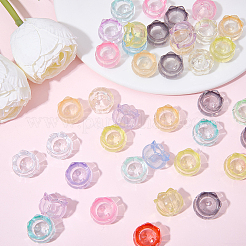 60Pcs Luminous Transparent Acrylic Bead Caps&nbsp;TACR-SP0001-43
