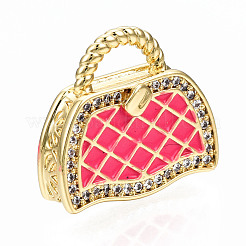 Brass Micro Pave Cubic Zirconia Enamel Pendants&nbsp;ZIRC-Q200-021D-NF