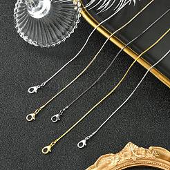 5Pcs 5 Colors Brass Square Snake Chain Necklace Making&nbsp;MAK-YW0001-24