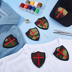 6Pcs Shield Cross Embroidered Patch&nbsp;DIY-DC0004-45