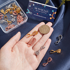 30Pcs 3 Colors Filigree Rack Plating Brass Pendant Pinch Bails&nbsp;KK-SC0005-58