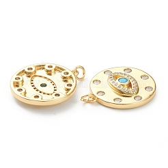 Brass Micro Pave Cubic Zirconia Pendants&nbsp;ZIRC-P200-08B-G