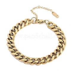 304 Stainless Steel Cuban Link Chain Bracelets for Women Men&nbsp;BJEW-R008-01G