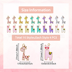 40Pcs 10 Style Alloy Enamel Pendants&nbsp;ENAM-FH0001-48
