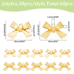 60Pcs 2 Styles Brass Pendants&nbsp;FIND-WR0012-52