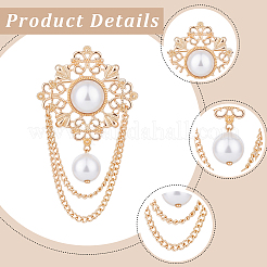 1Pc Flower ABS Plastic Imitation Pearl Brooches&nbsp;JEWB-CP0001-57A