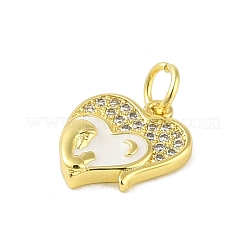 Brass Micro Pave Clear Cubic Zirconia Pendants&nbsp;KK-E111-46G-03