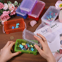 6Pcs 6 Colors Transparent Plastic Stackable Mini Organizer Bead Containers with Locking Lid&nbsp;CON-BC0007-66