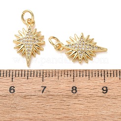 Brass Micro Pave Clear Cubic Zirconia Pendants&nbsp;CU-E003-16G-C