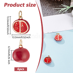 6Pcs Brass Enamel Pendants&nbsp;KK-ME0003-37