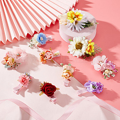 10Pcs 10 Styles Simulation Flower Cloth Alligator Hair Clips&nbsp;PHAR-GA0001-01
