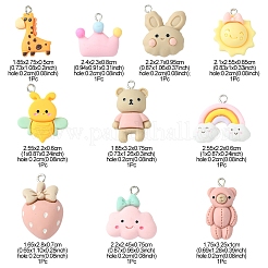 10Pcs 10 Styles Opaque Resin Pendants&nbsp;RESI-FS0001-31