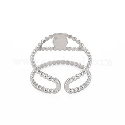 Tarnish Resistant 304 Stainless Steel Open Pad Ring Cabochon Settings&nbsp;STAS-S119-157P