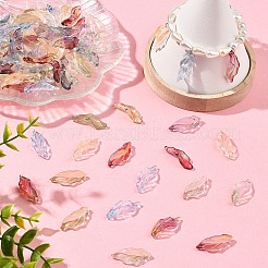 180Pcs 6 Colors Baking Paint Transparent Glass Pendants&nbsp;DGLA-YW0001-68