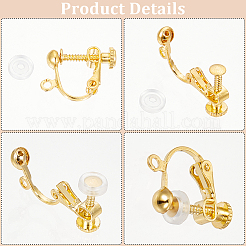 36Pcs Brass Screw On Clip-on Earring Findings&nbsp;KK-SP0001-18G
