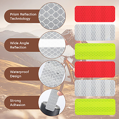 60Pcs 3 Colors PET Plastic Reflective Stickers&nbsp;DIY-SP0004-36