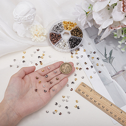 900Pcs 6 Colors Iron Crimp Beads Covers&nbsp;IFIN-PA0001-07B