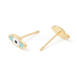 Enamel Horse Eye Stud Earrings&nbsp;EJEW-P201-01G