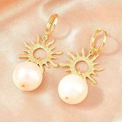 Sun Brass Hoop Earrings&nbsp;EJEW-Z164-13G
