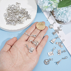 36Pcs 9 Style Alloy Pendant Decorations&nbsp;HJEW-GO00255